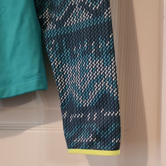 Nike Aqua Quarter-Zip with Patterned Sleeves Ski Shirt - Picture 3 of 6